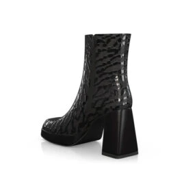 Bottines à Bout Carré, Plateforme Et Talon évasé 51764 -Stripped Boutique 50166 3 0