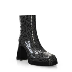 Bottines à Bout Carré, Plateforme Et Talon évasé 51764 -Stripped Boutique 50166 7 0