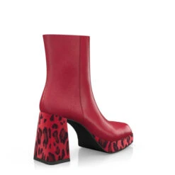 Bottines à Bout Carré, Plateforme Et Talon évasé 51767 -Stripped Boutique 50169 5 0