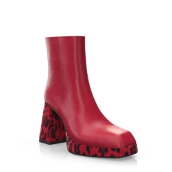 Bottines à Bout Carré, Plateforme Et Talon évasé 51767 -Stripped Boutique 50169 7 0